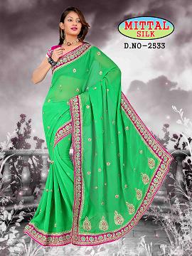 Embroidery Saree Manufacturer Supplier Wholesale Exporter Importer Buyer Trader Retailer in Surat Gujarat India